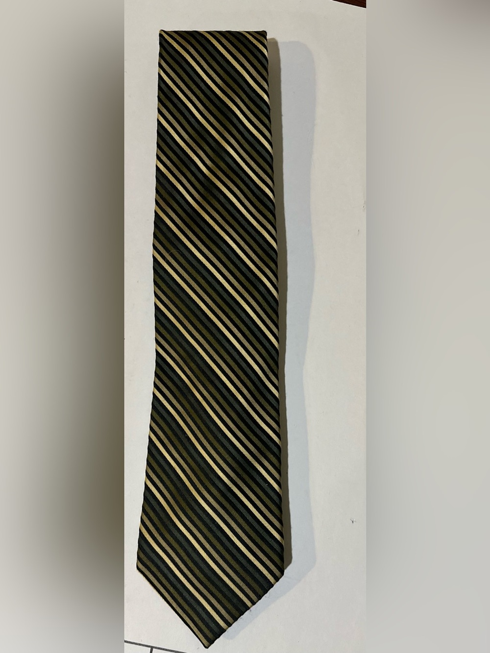 Claiborne Black and Gold Diagonal Stripe Men's Tie